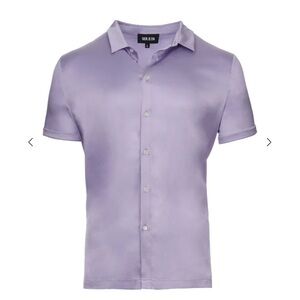 SER.O.YA Men's Lavender Short-Sleeve Button-Down Shirt (xl)